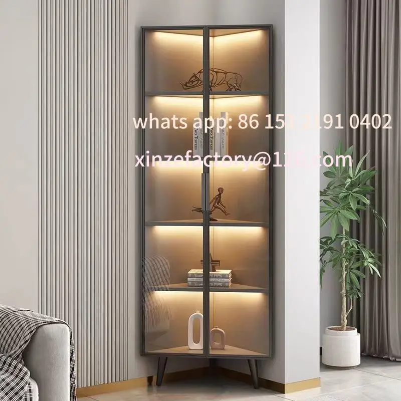 Customizable triangular cabinet simple corner wine corner living room corner triangular storage multi-layer cabinet vertical