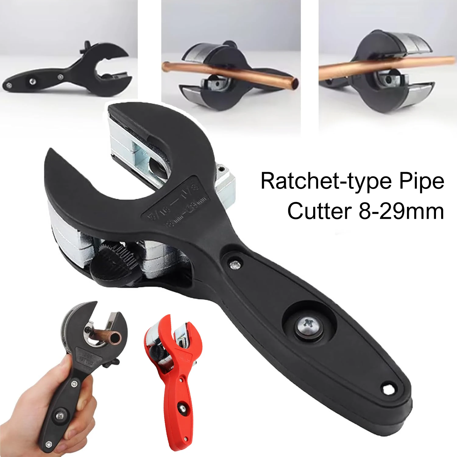 1pcs Ratchet Tube Pipe Cutter For Cutting 8-29mm Stainless Steel Copper Aluminium Ratchet Scissors PU/PP Hose Cutting Hand Tools