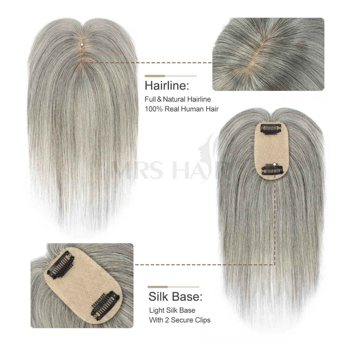 Real Human Hair Toppers for Women Daily 360°  Bangs 3D Hair Pieces with Thinning Hair Bangs20, 25, 30, 35cm