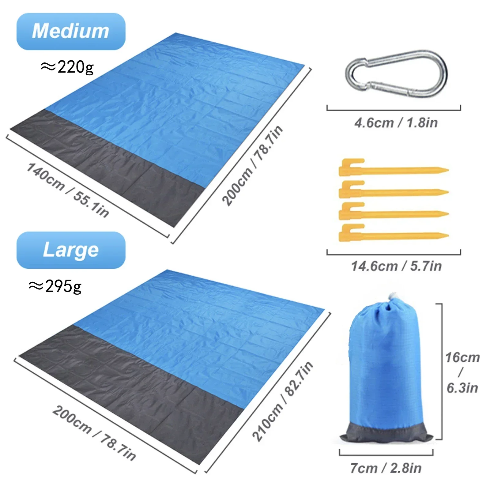 Waterproof Sandbeach Blanket for Camping, Hiking, and Sports - Lightweight and Sandproof