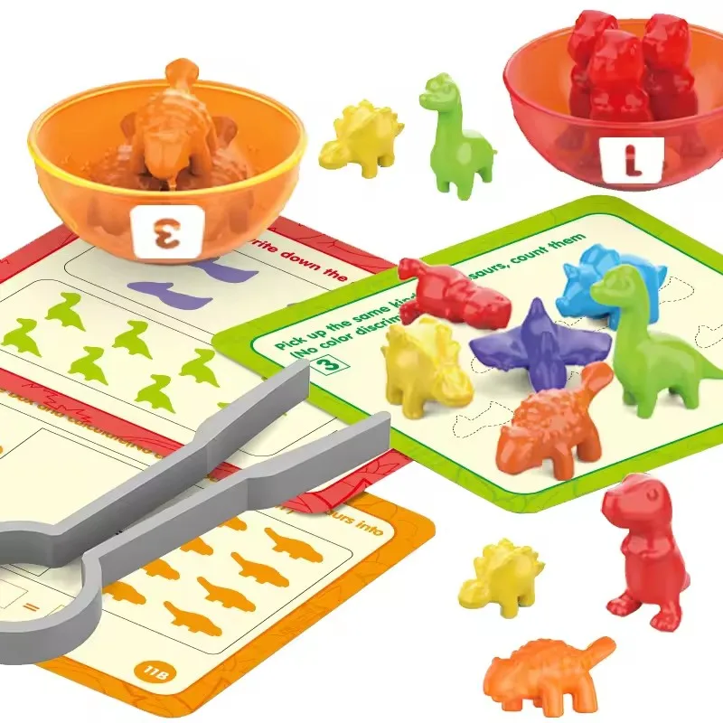 Jouet sensoriel de tri d'animaux pour enfants, Montessori, correspondance des couleurs, comptage des mathématiques, addition, soustraction, jeu d'apprentissage, éducatif préscolaire