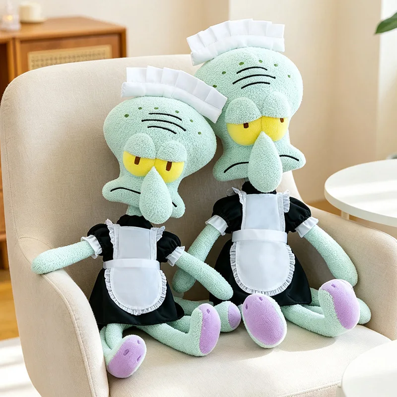 40-50cm Squidward Quincy Tentacles Plush Toys Cartoon Plushie Anime SpongeBob SquarePants Pillow Doll Stuffed Gift for Kids Xmas