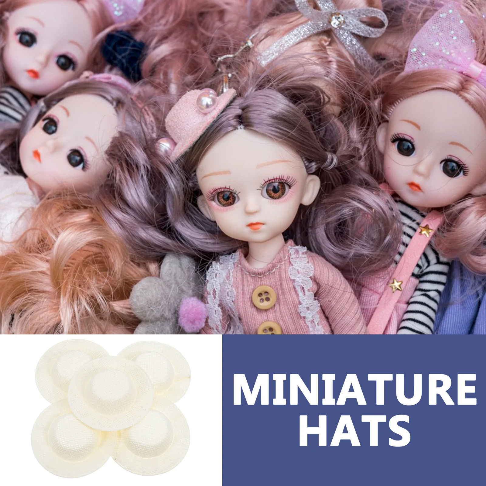 15 stuks miniatuur geweven hoeden imitatie stro mini hoeden ambachtelijke materiaal DIY handgemaakte poppenhuis accessoires kleine hoed