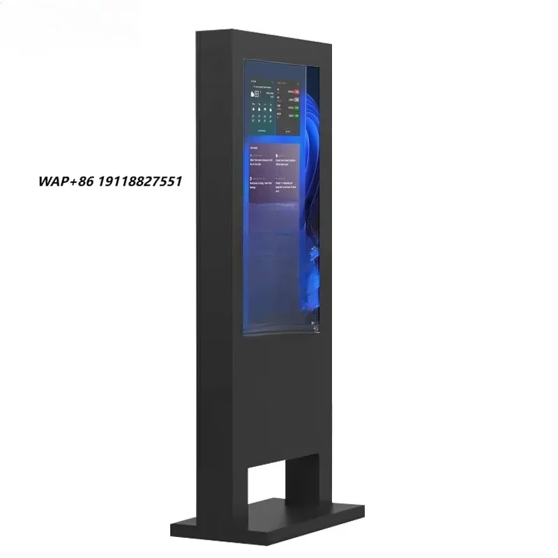Floor Standing Outdoor Lcd Advertising Equipment Display Digital Signage Interactive Outdoor Media Player Totem 55