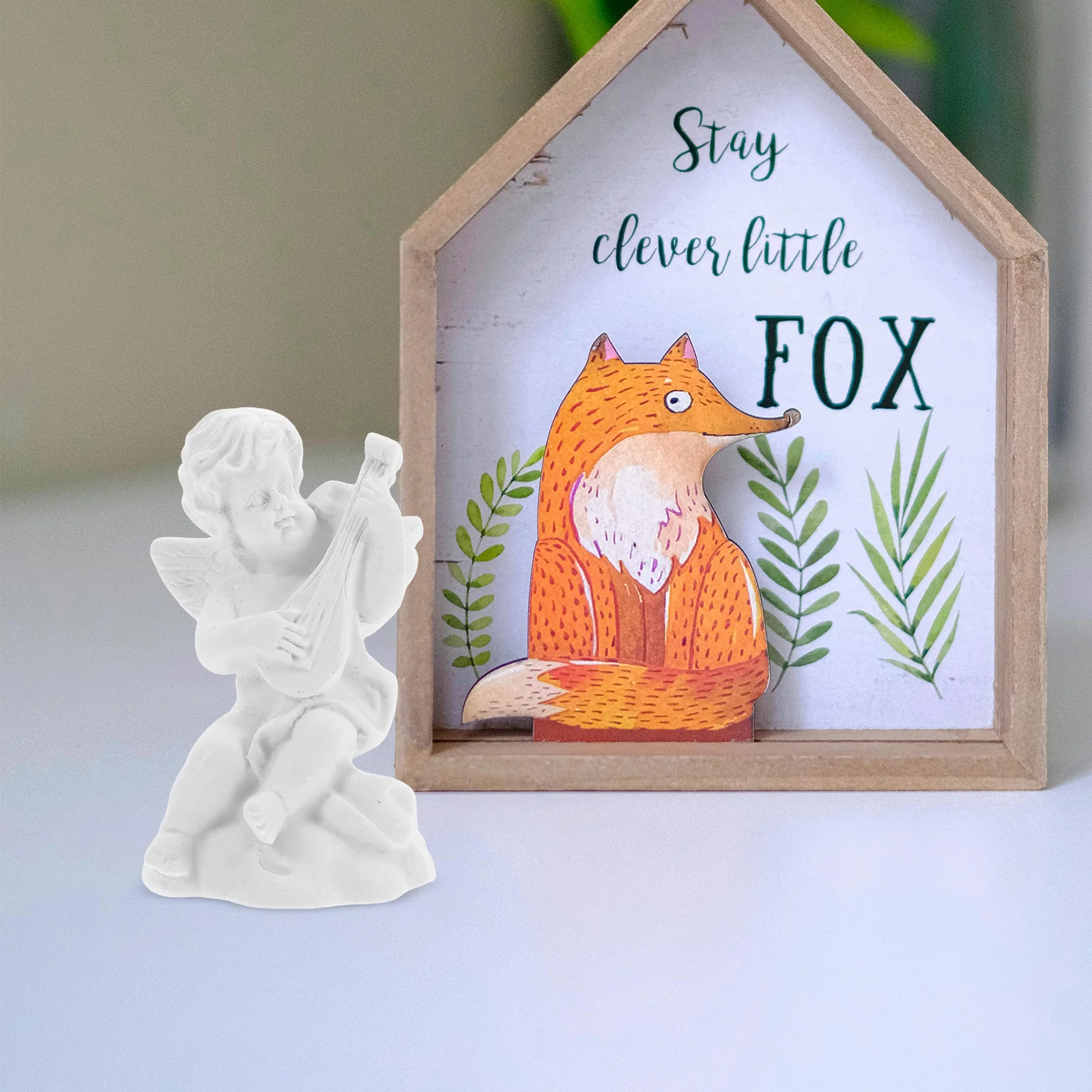 

4 Pcs Sculpture Lovely Figurine Home Decor Garden Resin Statue Small Angel Ornament Desk Decoration Outdoor Statues