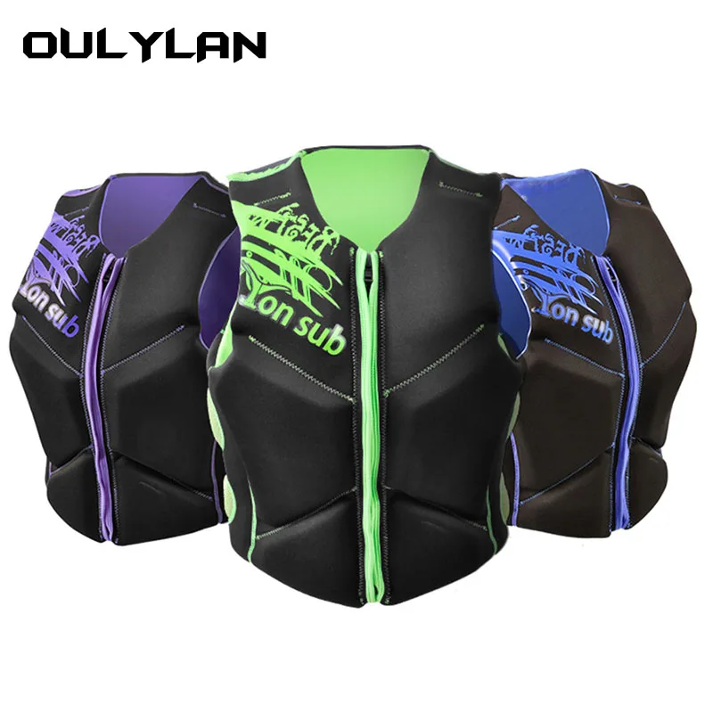 

Oulylan Professional Adults Life Jacket Neoprene Safety Life Vest Rescue Wakeboard Drifting Wakeboard Fishing Swimming Life Jack