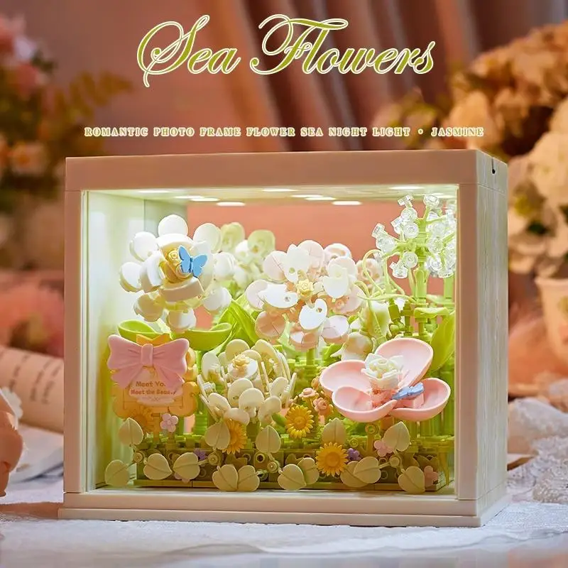 DIY لغز إطار الصورة شجرة زهر الكرز منزل بنة مجموعة الزهور الخالدة عالية القيمة هدية عيد الحب ل