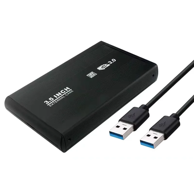 Custodia per disco rigido da 3,5 pollici SATA USB 3.0 Custodia per disco rigido in lega di alluminio Custodia per disco rigido esterno con cavo USB per PC Computer portatile