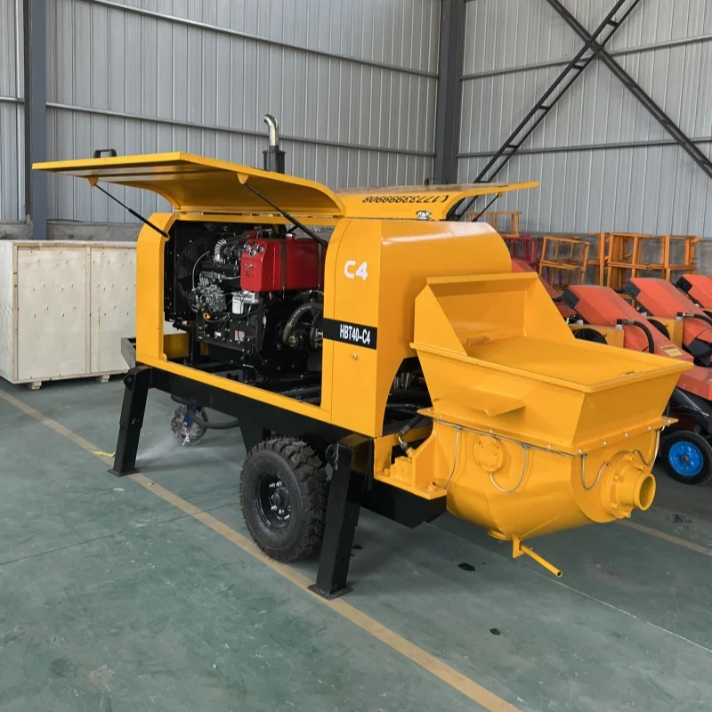 For Concrete Pump Machine CE Diesel Engine Mini Small Truck Concrete Mixer With Pump