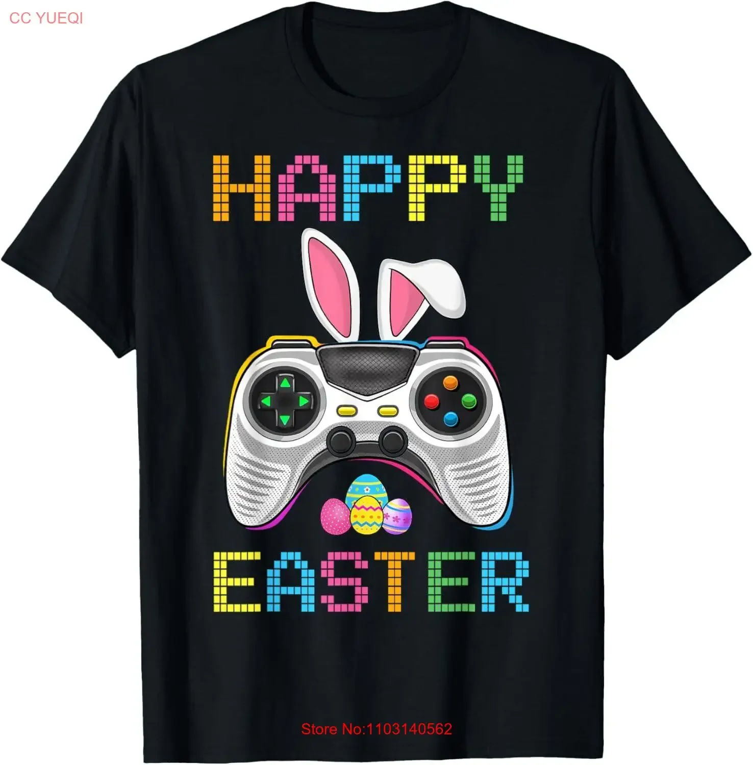 Video Game Easter Bunny Gaming Controller Gamer Boys Girls T Shirt  vintage Washed Casual graphic Breathable homme fashion