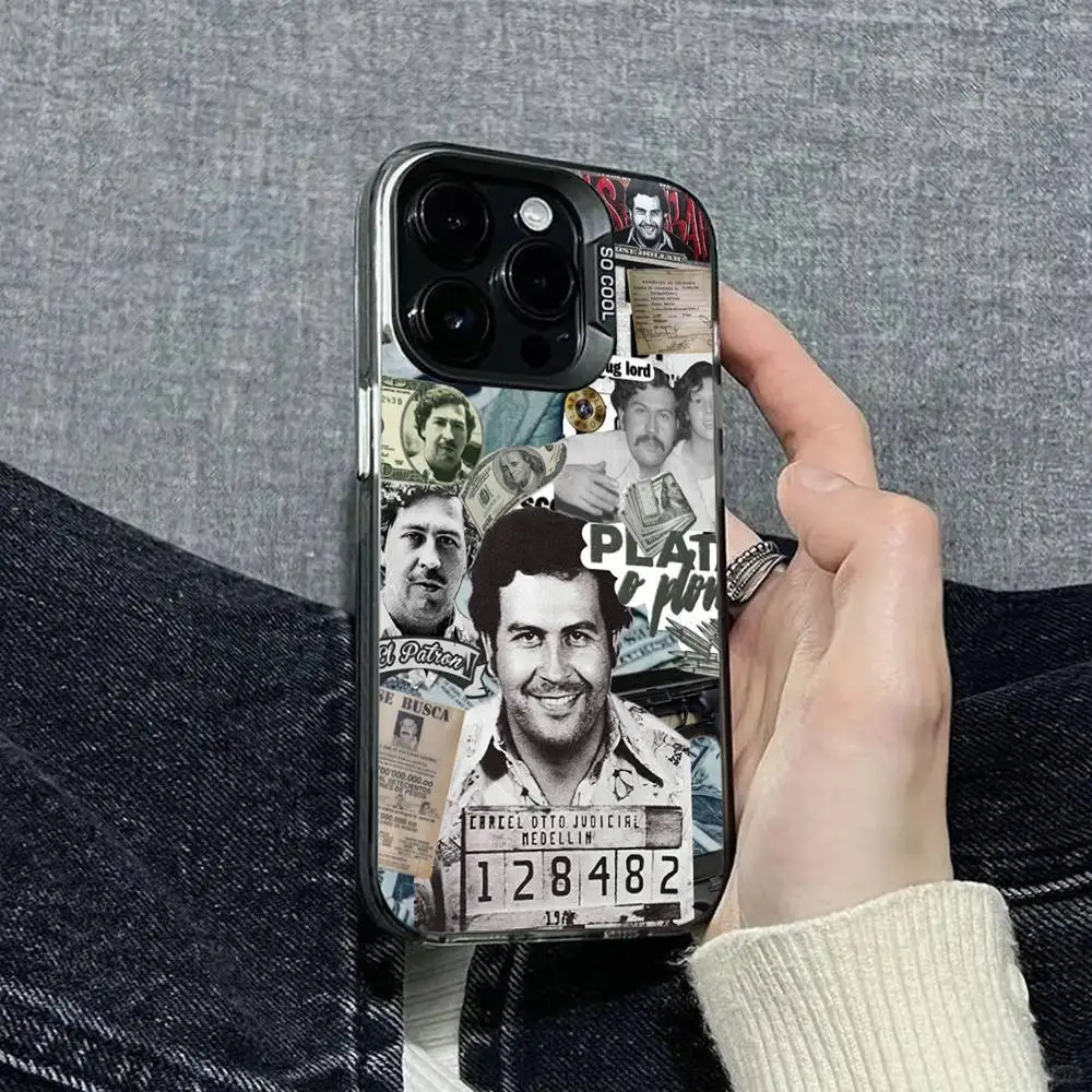 1pc Pablo Escobar Phone Case IMD Color Silver Shell For IPhone17 16 15 14 13 12 11 Pro Max Plus
