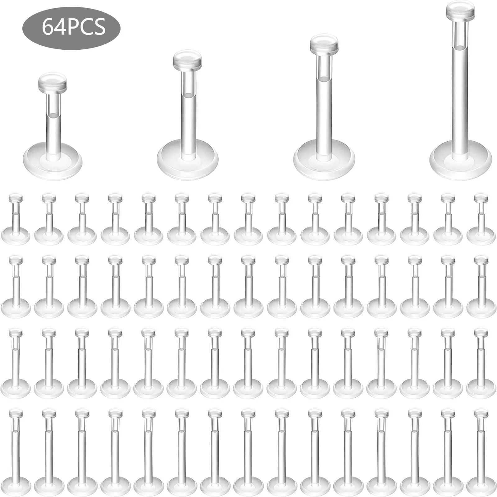 Clear Earrings Set for Sports Work School Surgery Piercing for Ear Nose Lip Cartilage Tragus Bio-Plastic Stud Earrings bulk 16g