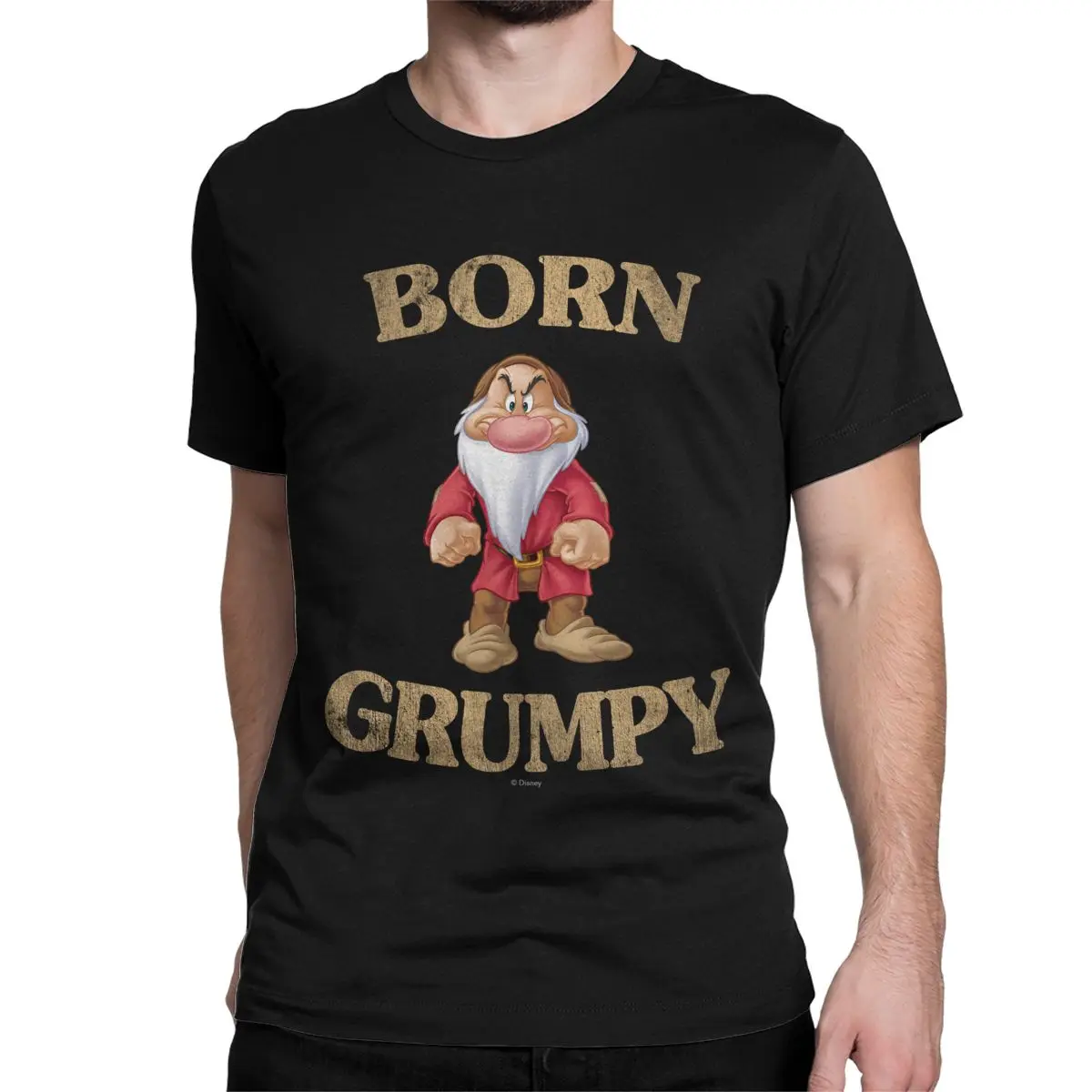 Born Grumpy Seven Dwarfs Snow White T Shirt Men Women Pure Cotton Funny T-Shirt Disney Tee Shirt Short Sleeve Tops Plus Size