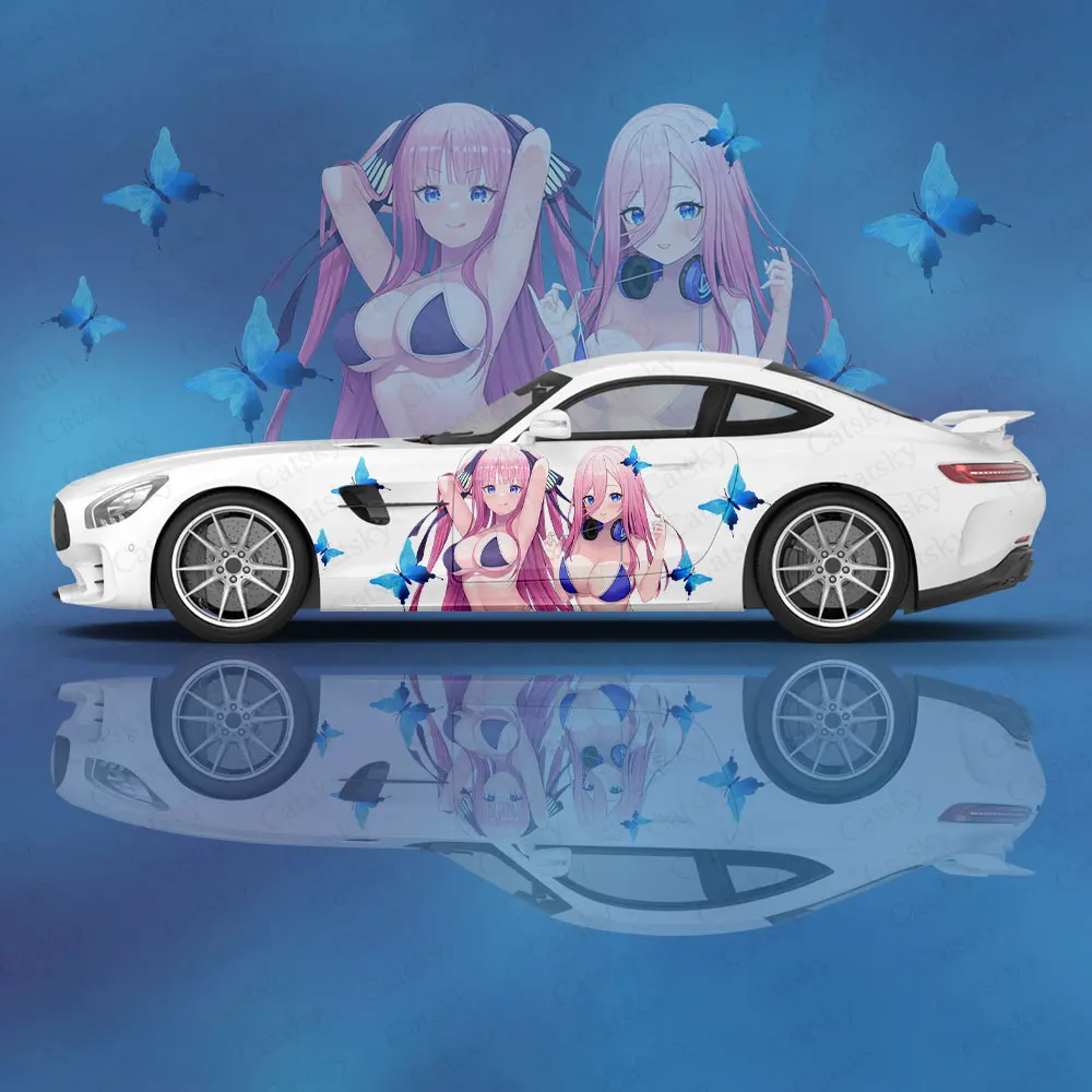 Seksi Anime gadis NakanoNino bungkus mobil melindungi stiker mobil stiker kreatif penampilan mobil modifikasi stiker dekorasi