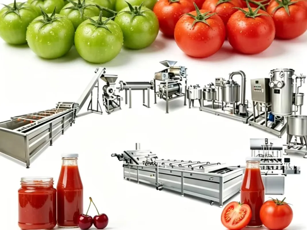 Concentrated Tomato Paste Production Line Ketchup Make Machine Tomato Sauce Process Equipment for Food Plant Custom