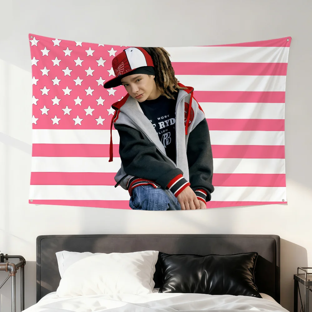 Rock band t-tokio h-hotel Tom Kaulitz cool art flag For Room Dorm Camping home Party Gift Banner Club Wall Hanging Decoration