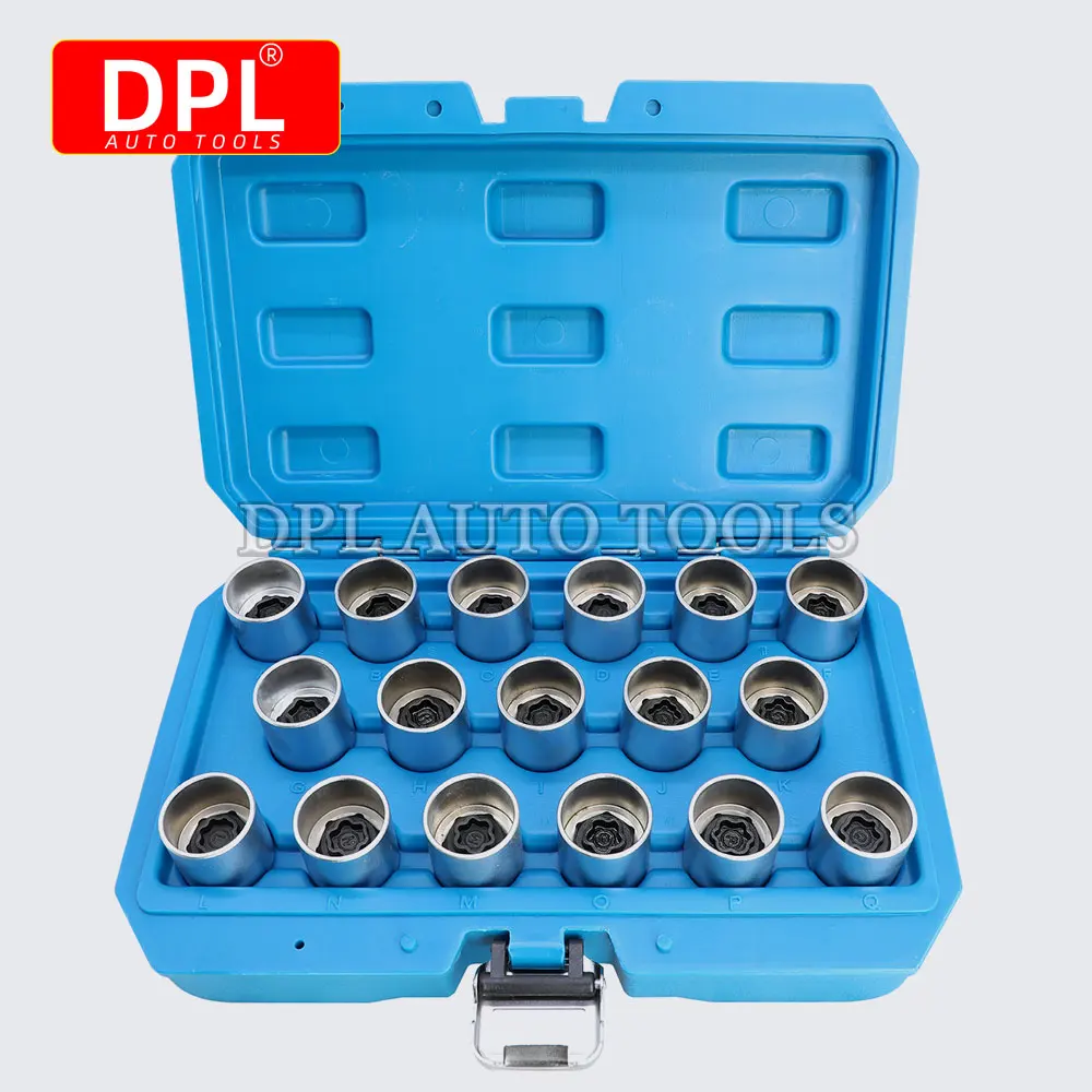 17pcs Wheel Nut Screws Socket Set Anti-theft Removal Tool for Land Rover Range Rover