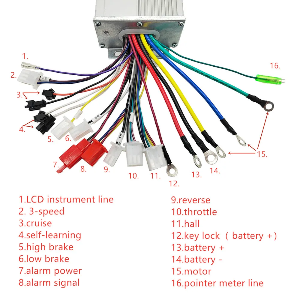 Brushless Controller 48V 60V 64V 1000W Square Wave for Electric Bike/E-bike E-Scooter BLDC