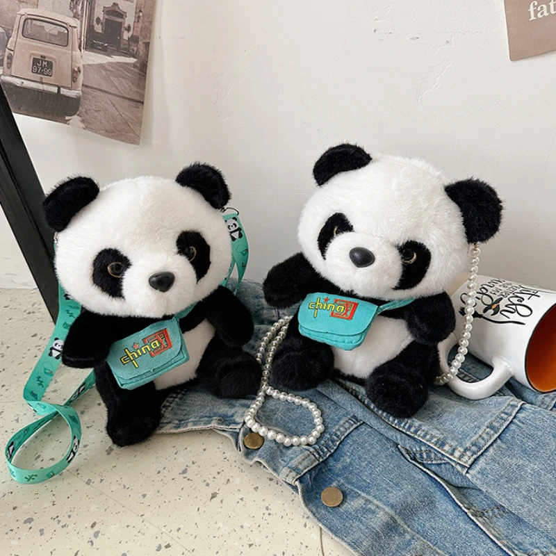 Cartoon Panda Pluche Kinderen Messenger Bag Crossbody Pluche Schoudertas Moeder Kids Tassen Voor Meisje Vrouwen Tassen Bolsas Para Niños