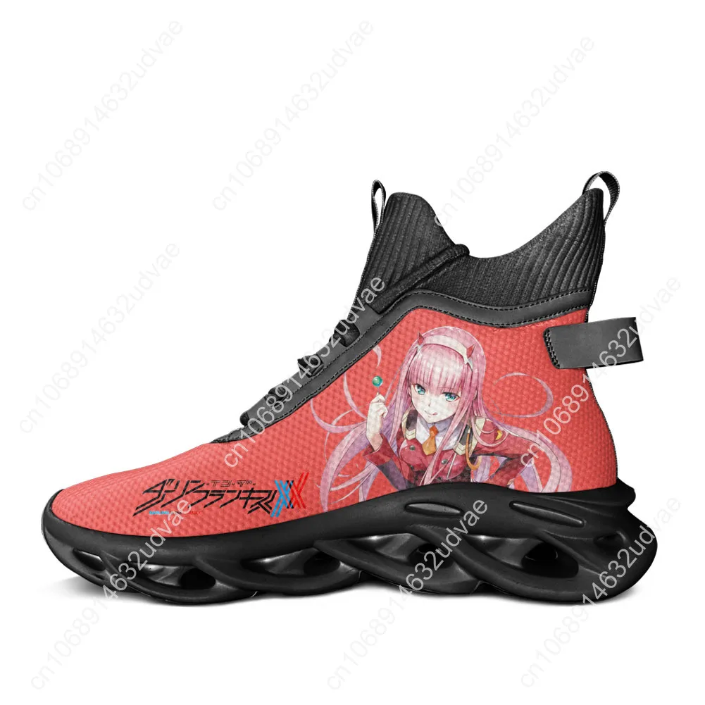 

DARLING in the FRANXX High Top Flats Sneakers Mens Womens Sports Running Shoes Sneaker Lace Up Mesh Footwear Custom Shoe