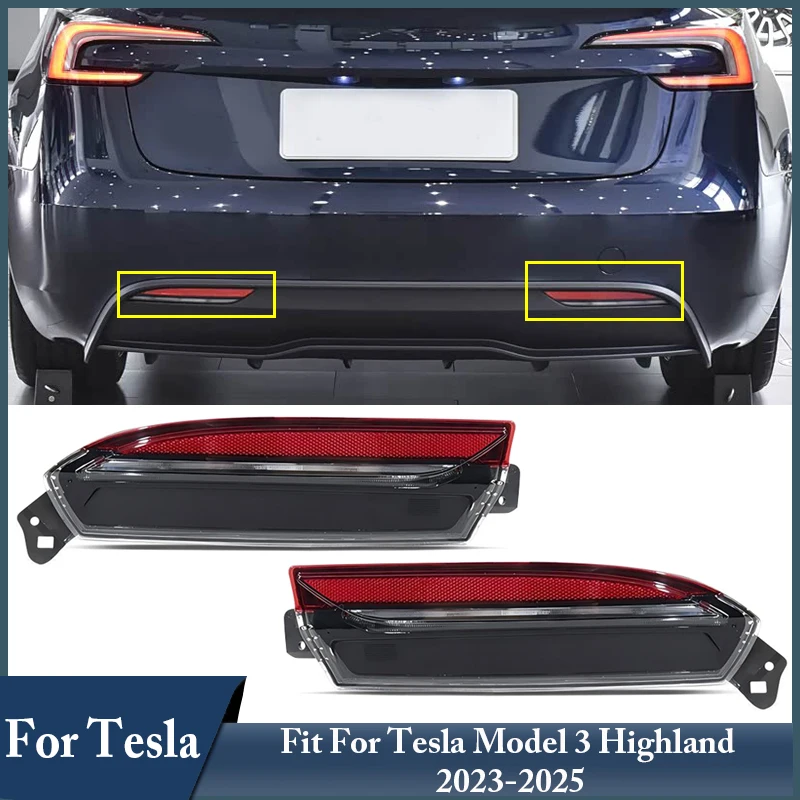 High Quality Car Tail Lights Rear Bumper Fog Light Assembly Fit For Tesla Model 3 Highland 2023-2025 1712513-00-D, 1712514-00-D
