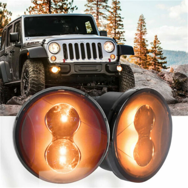 2PCS Car Front LED Turn Signal Lights For Jeep Wrangler JK 2007-2017