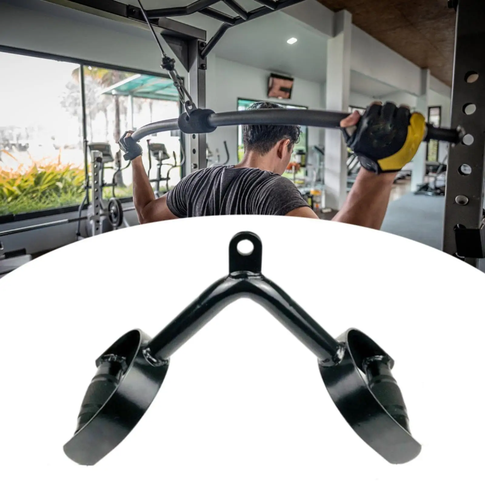 

Press Down Bar Professional Weight Lifting Ergonomic Back Shoulders Muscle Exerciser Solid Steel Workout with Rubber Handgrip