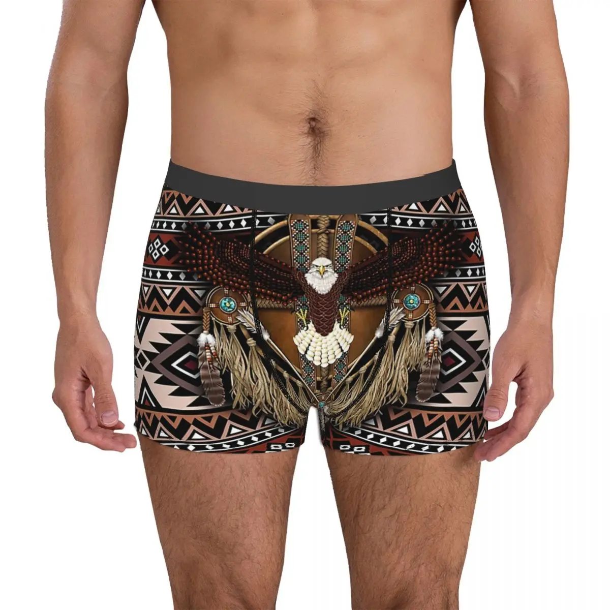 

Native American African Eagle Mandala Men's Boxer Briefs Shorts Men Underpants Men's Panties Soft Underwear For Men