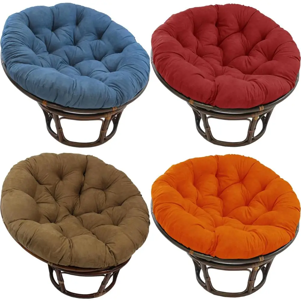 

Подушка Papasan из микрозамши, цельная, синяя, индиго, удобные сиденья для дома