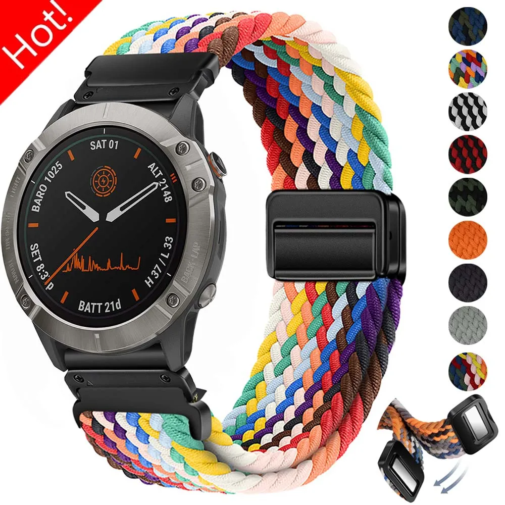 22 26mm Elastic Quick Fit Nylon Strap Enduro 2 Wristband For Garmin Fenix5 5XPlus 6 6XPro 7 7XPro Bracelet Tactix7Pro Watch Band