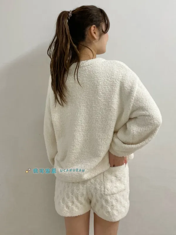 Japan Original High Quality Gelato Winter Soft Knitted Lounge Wear Cut Strawberry  Pajamas Sets Home wear Sleepwear