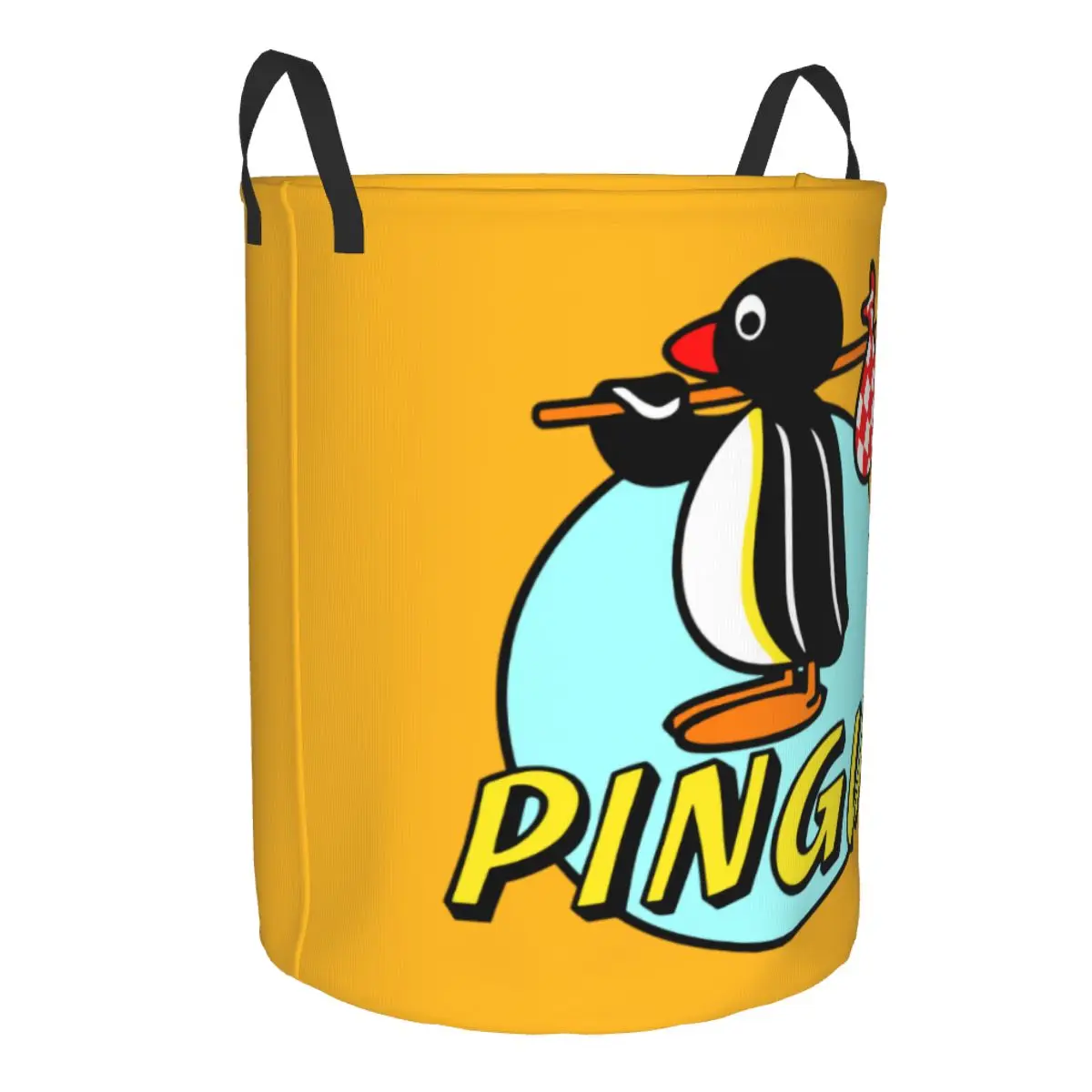 Penguin Animal Bird Laundry Basket Collapsible Noot Noot Pingu Clothes Hamper for Baby Kids Toys Storage Bag