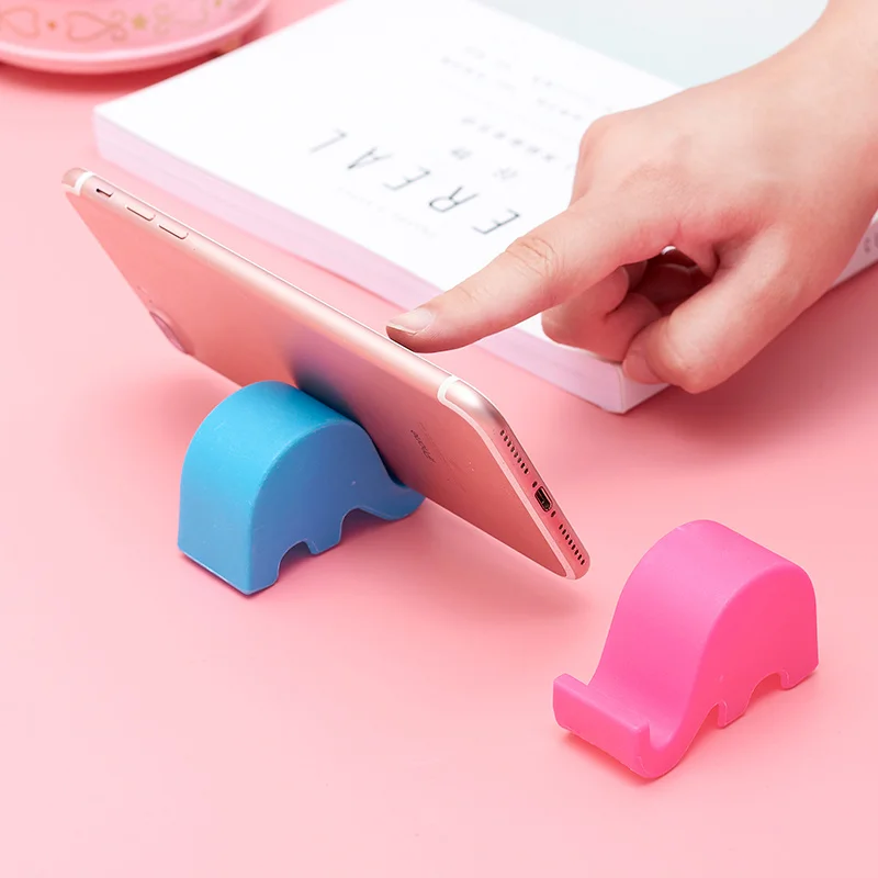 Mini elefante desktop estande bonito dos desenhos animados animal telefone titular simples suporte de mesa do telefone móvel para iphone samsung tablet