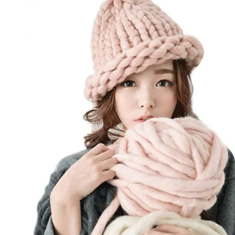 Women's Fashion Winter Wool Hat Coarse Lines Outdoor Warm Hat Beanie Knitted Hat winter cap  beanies for ladies  bonnet