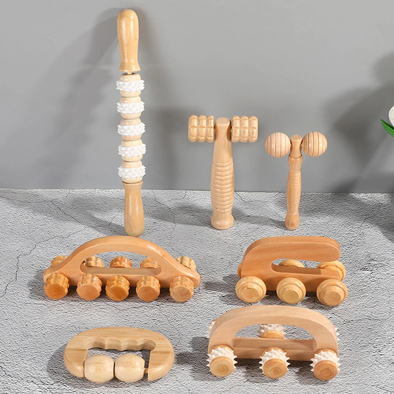 1pc Wooden Massage Roller Portable Massage Tools For Face Neck Muscle Relax Head Foot Massager Stick Body Relaxation