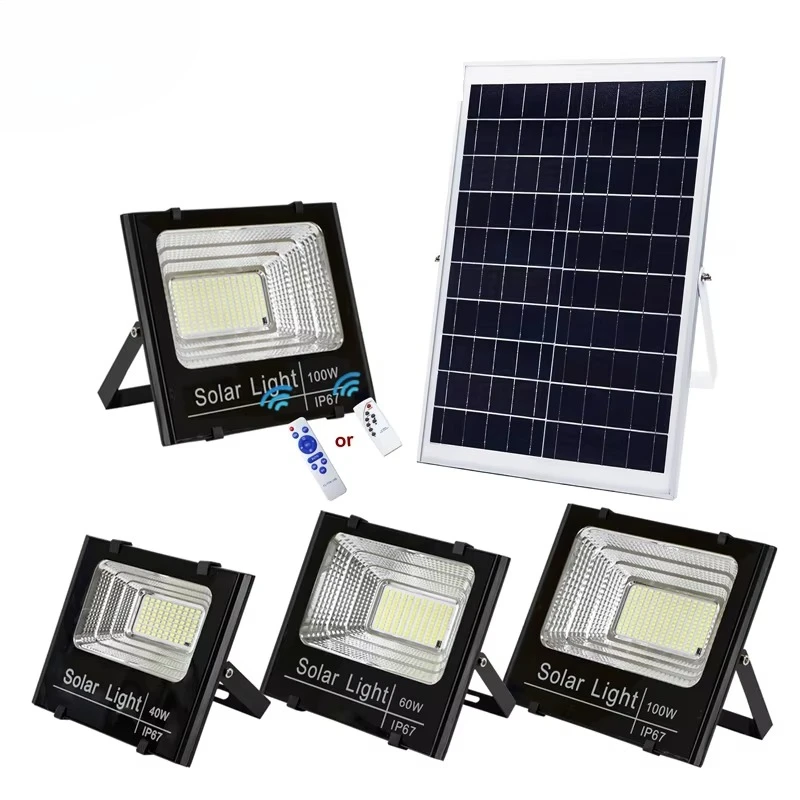 Energy Saving 40W LED Flood Light Aluminum Outdoor Wall Lamp DC6V Remote Control CE ROHS Certified Waterproof IP67 Solar Powered