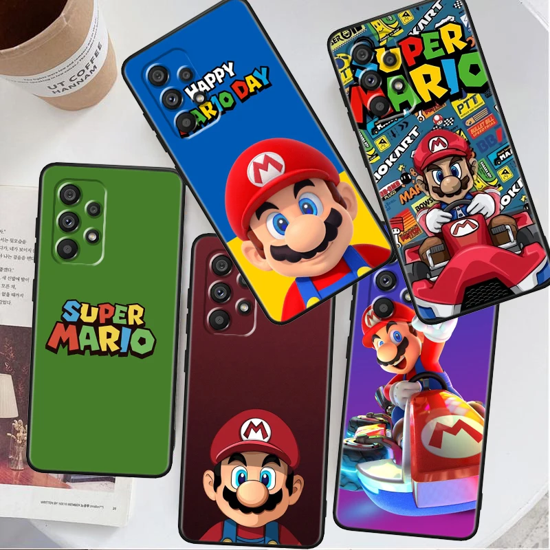 Anime Supers M-Marios Cartoon For Samsung Note 20 10 Ultra Plus A31 A14 A12 A70 A34 A25 A04 A05 A15 A24 5G Black Soft