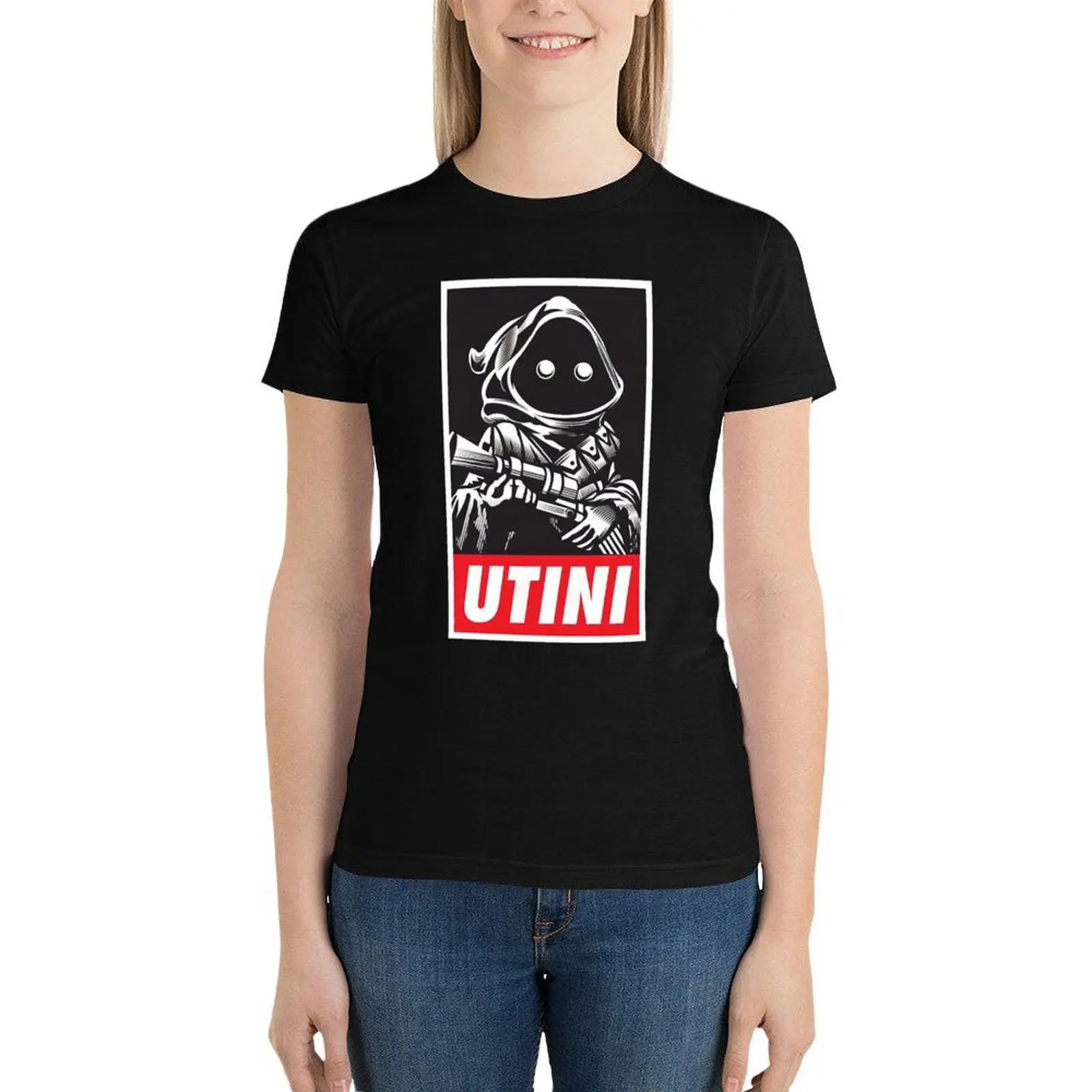 T-shirt drôle Utini pour femmes et filles, vêtements esthétiques, imprimé animal