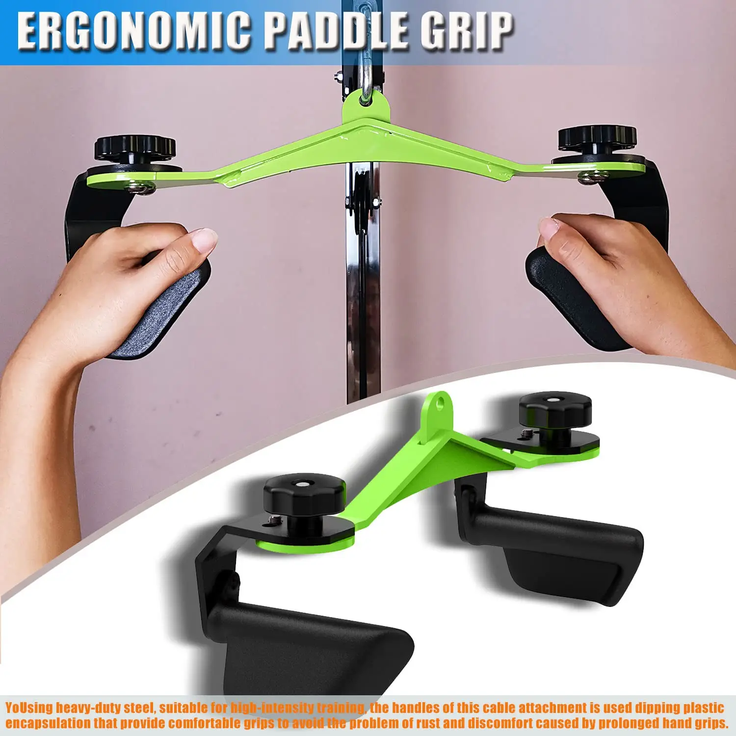 Adjustable Lat Pulldown Bar - Multi-Grip Cable Machine Attachment for Arm Strength Training & Home Gym Equipment