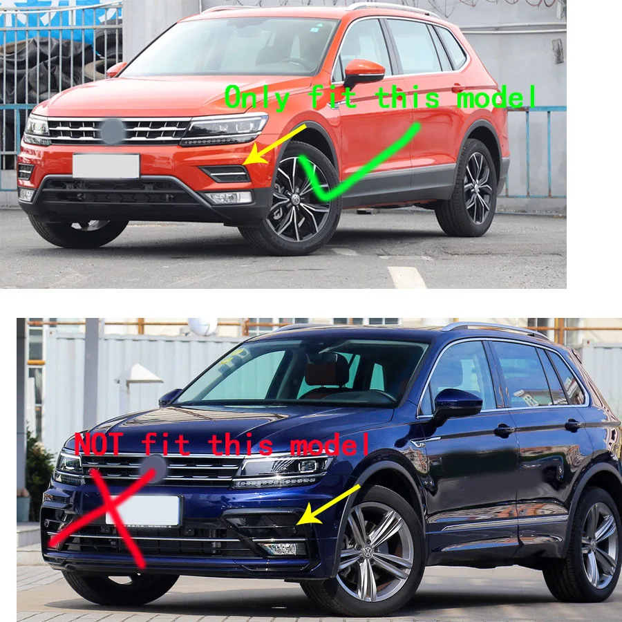 For Volkswagen VW Tiguan L MK2 2016 2017 2018 2019 2020 ABS Chrome Trim Front Upper Grid Grill Grille License Plate Frame Bumper - view 6
