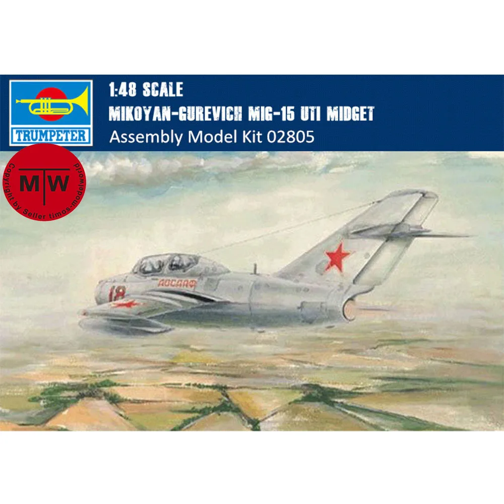 Trumpeter 02805 1/48 Scale Mikoyan-Gurevich MiG-15 UTI Midget Military Plastic Assembly Aircraft Model Kits