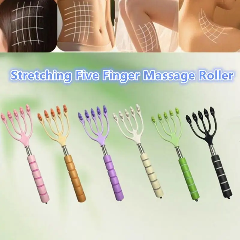 Scalable Head Massager Scalp Neck Comb Roller Five Finger 5 Claws Ball Hand Held Relax Spa Hair Care For Hair Stress Relief