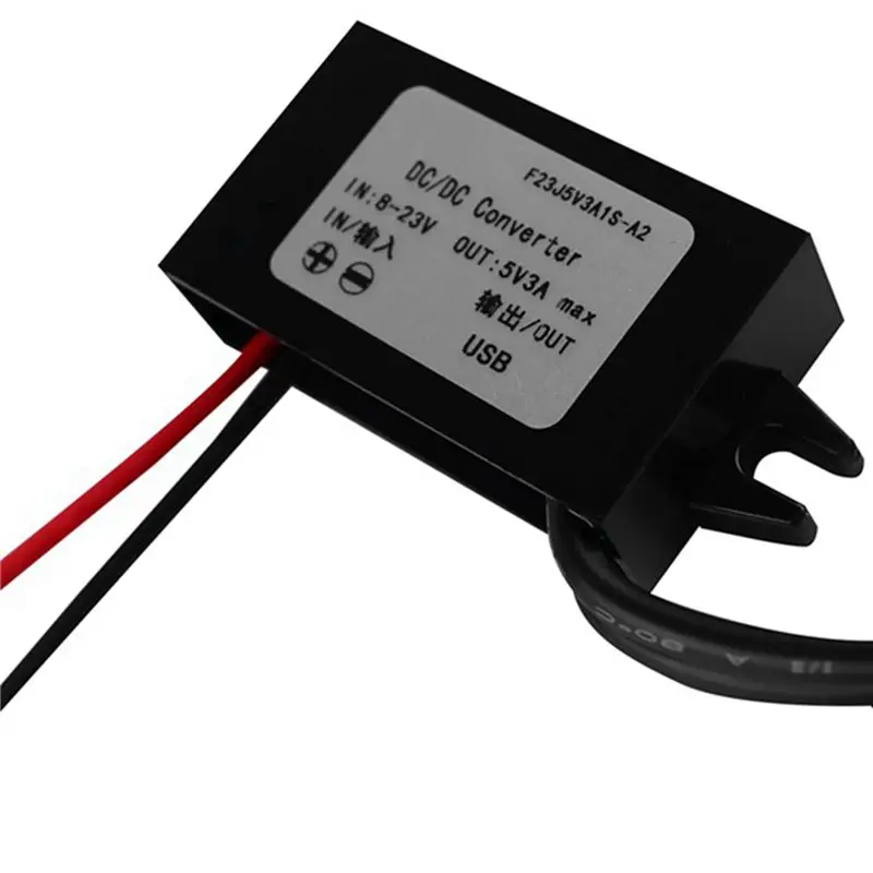 A03Z-2X 12V (8-23V) To 5V 3A Female USB DC Car Power Converter Voltage Regulator DC Module Car Motorcycle Adapter