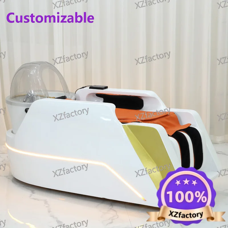 Fiberglass ceramic basin massage shampoo bed with full-body massage, fumigation, water circulation and flushing function
