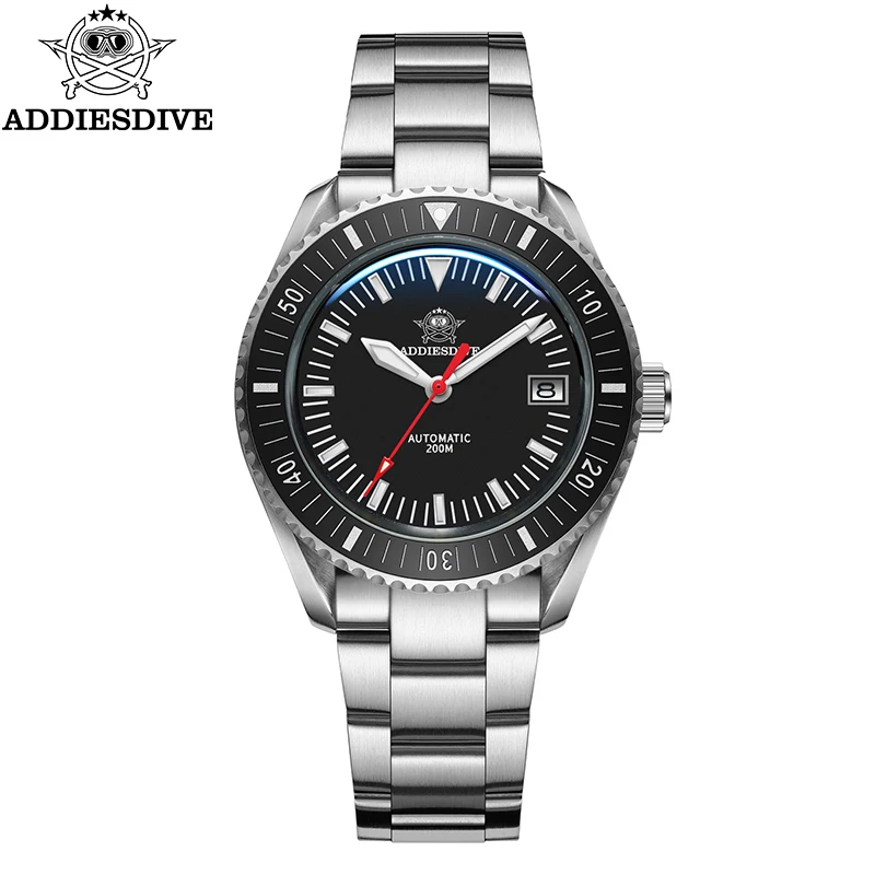 ADDIESDIVE Herren Automatische Mechanische Uhr Luxus Saphir Keramik Lünette Business Edelstahl Armband Leuchtende Datumsanzeige Uhr Geschenke