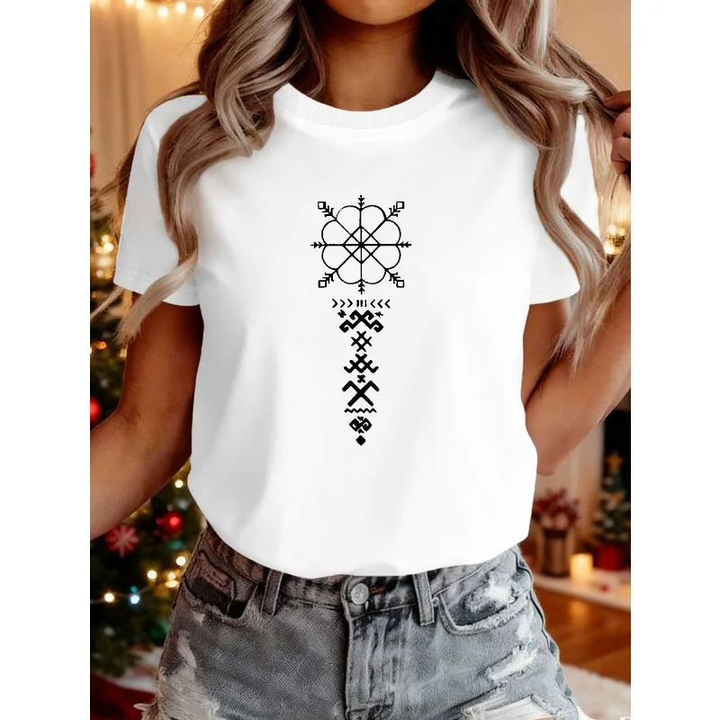 Cultural Fun Latvia Camiseta cómoda de algodón puro para mujer, camiseta informal de moda con cuello redondo, Top holgado de manga corta a la moda