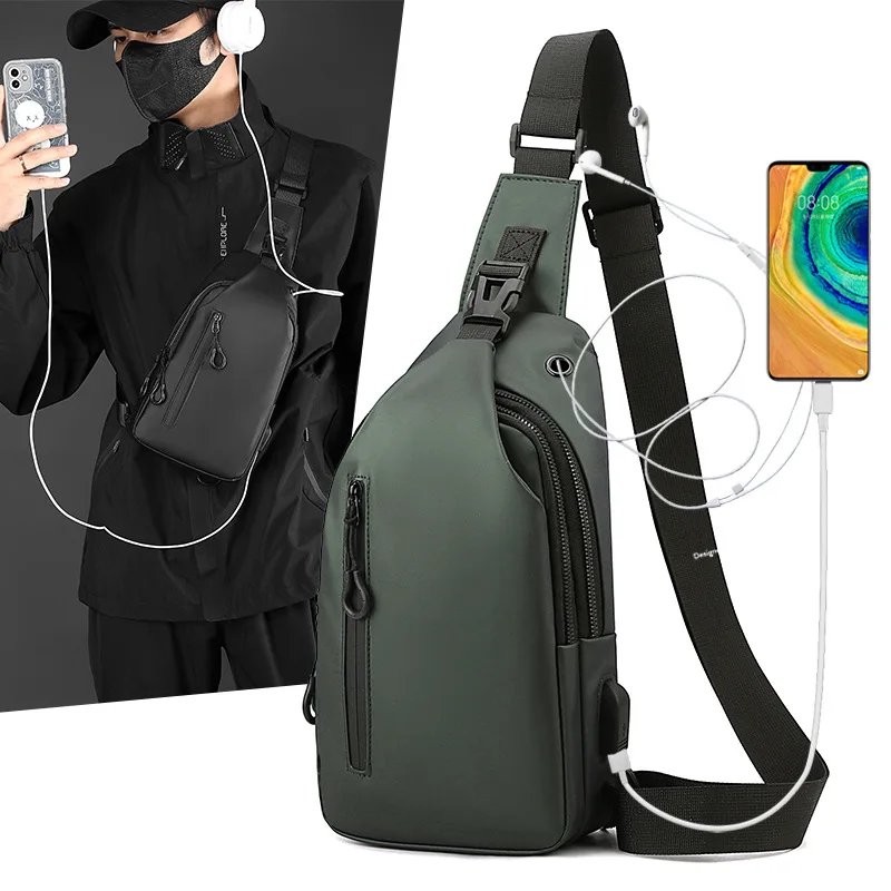 Europe and the United States new men's chest bag casual Joker large-capacity shoulder messenger bag fashion trend backpack.