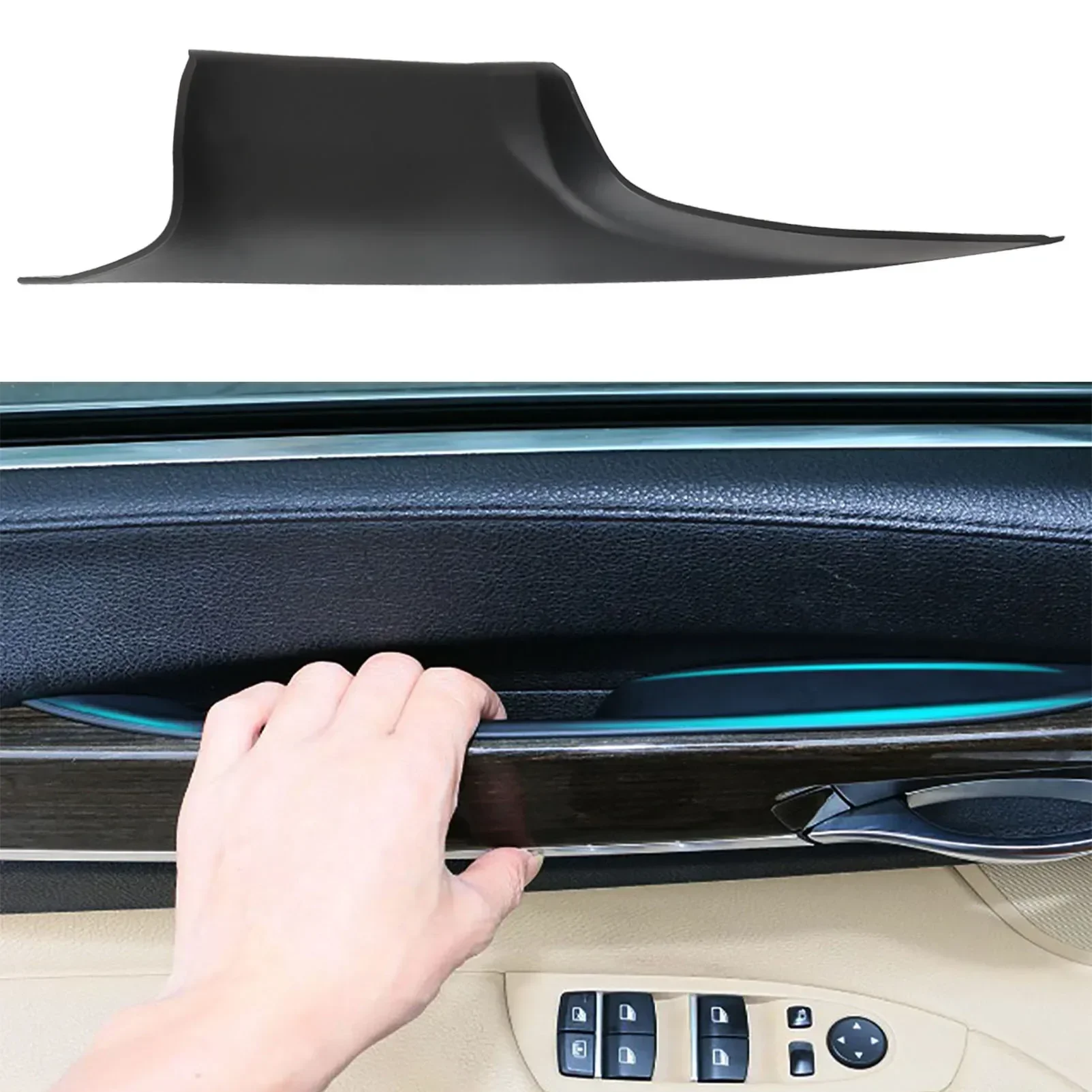 전면 좌측 우측 문짝 내부 손잡이 당김 캐리어 커버, 51419115502 51419115501, BMW 7 시리즈 F01 F02 2008-2015 용