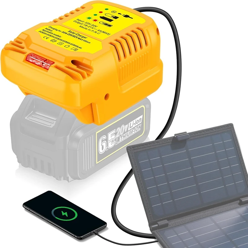 Solar Charger Adapter for 20V/60V Battery,Portable,Outdoor Work,Camping-A26I view 3
