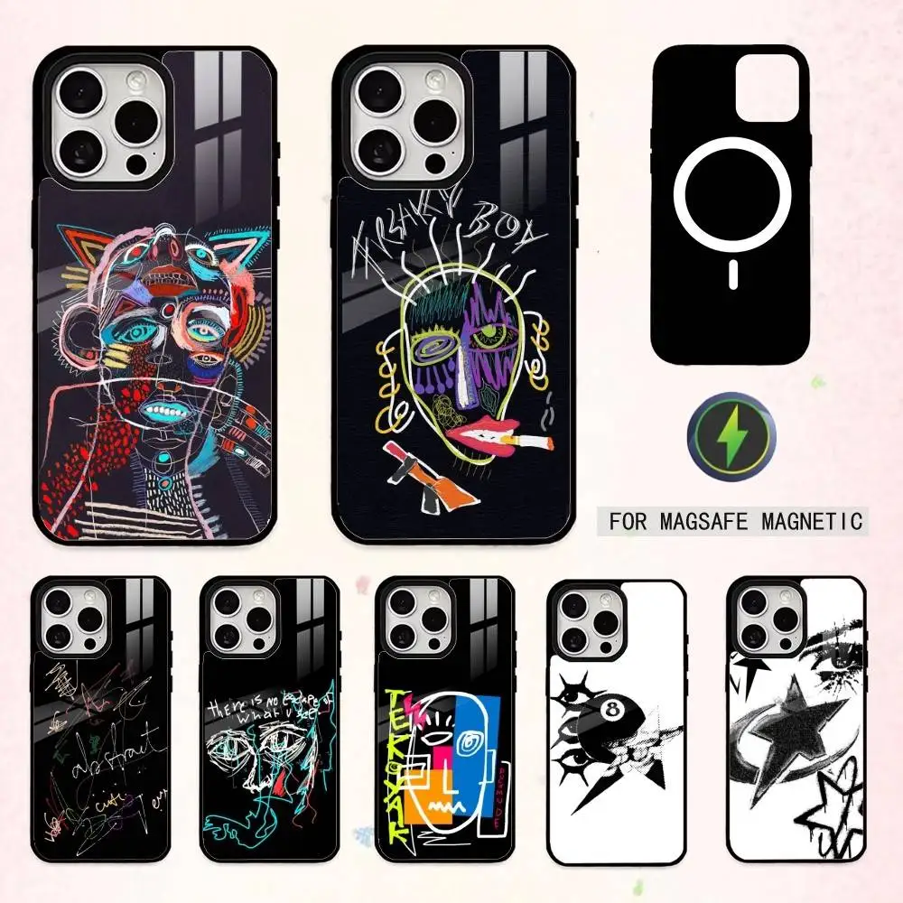 

C-Creative A-Abstract Phone Case For iPhone17,16,15,14,13,12,11 Plus,Pro Max Magnetic For Magsafe Wireless Charging